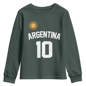 Argentina Football Number 10 Jersey Style Youth Sweatshirt Soccer Fan
