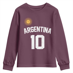 Argentina Football Number 10 Jersey Style Youth Sweatshirt Soccer Fan