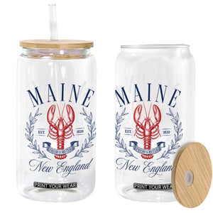 Maine Lobster New England Souvenir Pride Vintage Glass Can