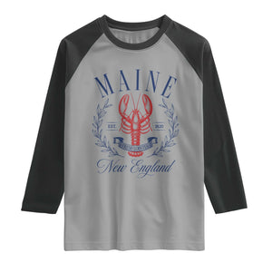 Maine Lobster New England Souvenir Pride Vintage Raglan Shirt