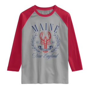 Maine Lobster New England Souvenir Pride Vintage Raglan Shirt