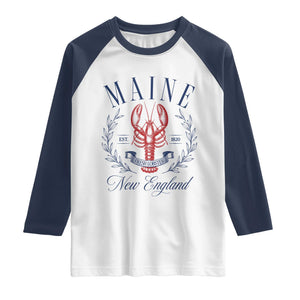 Maine Lobster New England Souvenir Pride Vintage Raglan Shirt
