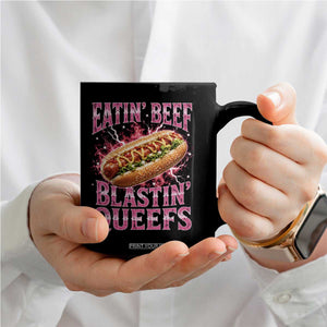 Eatin Beef Blastin' Queefs Funny Embarrassing Hot Dog Retro Bootleg Coffee Mug