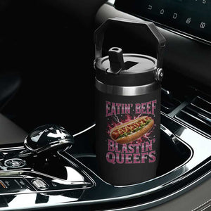 Eatin Beef Blastin' Queefs Funny Embarrassing Hot Dog Retro Bootleg Flip Straw Tumbler