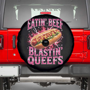 Eatin Beef Blastin' Queefs Funny Embarrassing Hot Dog Retro Bootleg Spare Tire Cover
