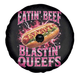 Eatin Beef Blastin' Queefs Funny Embarrassing Hot Dog Retro Bootleg Spare Tire Cover