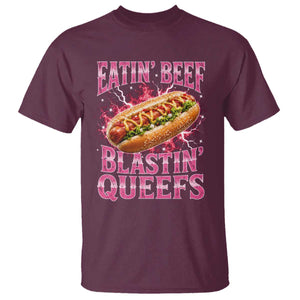 Eatin Beef Blastin' Queefs Funny Embarrassing Hot Dog Retro Bootleg T Shirt