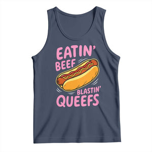 Eatin Beef Blastin' Queefs Funny Hot Dog Adult Humor Tank Top