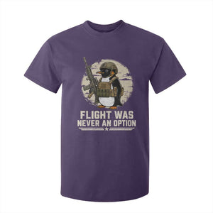 Funny Penguin Flight Was Never An Option T Shirt For Kid Tactical Penguin Gun Lover TS11 Purple Print Your Wear