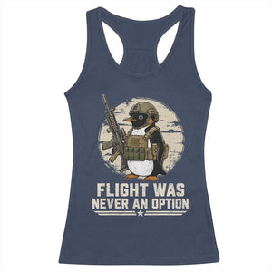Funny Penguin Flight Was Never An Option Racerback Tank Top Tactical Penguin Gun Lover TS11 Navy Print Your Wear