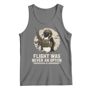 Funny Penguin Flight Was Never An Option Tank Top Tactical Penguin Gun Lover TS11 Black Heather Print Your Wear