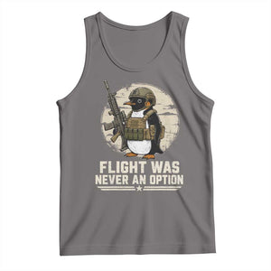Funny Penguin Flight Was Never An Option Tank Top Tactical Penguin Gun Lover TS11 Deep Heather Print Your Wear