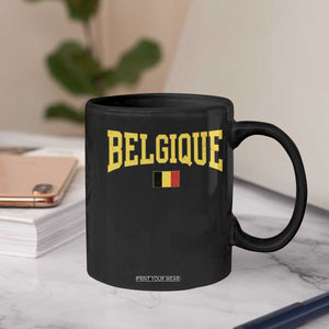 Belgium Belgique Throwback Design Vintage Belgian Flag Jersey Style Coffee Mug TS11 Print Your Wear