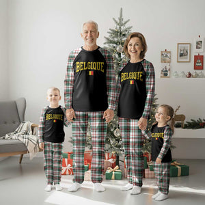 Belgium Belgique Throwback Design Vintage Belgian Flag Jersey Style Plaid Pajama Set TS11 Print Your Wear