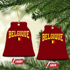 Belgium Belgique Throwback Design Vintage Belgian Flag Jersey Style Ceramic Ornament TS11 Print Your Wear