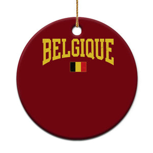 Belgium Belgique Throwback Design Vintage Belgian Flag Jersey Style Ceramic Ornament TS11 1pc Red Print Your Wear