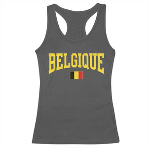 Belgium Belgique Throwback Design Vintage Belgian Flag Jersey Style Racerback Tank Top TS11 Dark Heather Print Your Wear