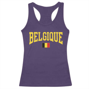 Belgium Belgique Throwback Design Vintage Belgian Flag Jersey Style Racerback Tank Top TS11 Purple Print Your Wear