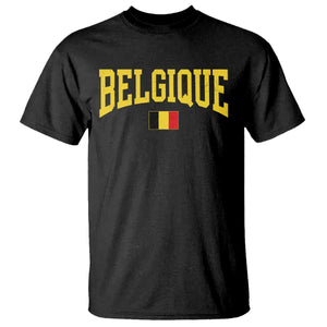 Belgium Belgique Throwback Design Vintage Belgian Flag Jersey Style T Shirt TS11 Black Print Your Wear
