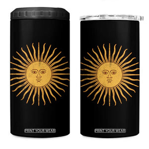 Argentina Sol De Mayo Vintage Argentinian Sun Throwback Design 4 in 1 Can Cooler Tumbler TS11 One Size: 16 oz Black Print Your Wear