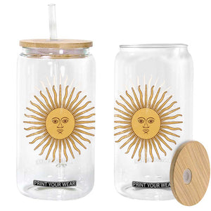 Argentina Sol De Mayo Vintage Argentinian Sun Throwback Design Glass Can TS11 Print Your Wear
