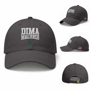 Moroccan Dima Maghrib Flag of Morocco Vintage Green Star Patriotic Baseball Cap TS11 Baseball Cap Universal Fit Dark Gray Print Your Wear