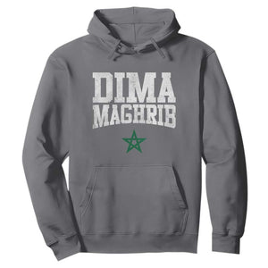 Moroccan Dima Maghrib Flag of Morocco Vintage Green Star Patriotic Hoodie TS11 Charcoal Print Your Wear