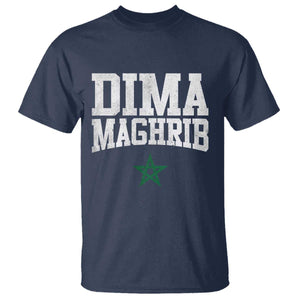 Moroccan Dima Maghrib Flag of Morocco Vintage Green Star Patriotic T Shirt TS11 Navy Print Your Wear