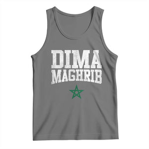 Moroccan Dima Maghrib Flag of Morocco Vintage Green Star Patriotic Tank Top TS11 Black Heather Print Your Wear