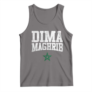Moroccan Dima Maghrib Flag of Morocco Vintage Green Star Patriotic Tank Top TS11 Deep Heather Print Your Wear