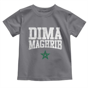 Moroccan Dima Maghrib Flag of Morocco Vintage Green Star Patriotic Toddler T Shirt TS11 Charcoal Print Your Wear