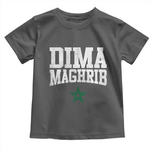 Moroccan Dima Maghrib Flag of Morocco Vintage Green Star Patriotic Toddler T Shirt TS11 Dark Heather Print Your Wear