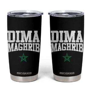 Moroccan Dima Maghrib Flag of Morocco Vintage Green Star Patriotic Tumbler Cup TS11 Black Print Your Wear