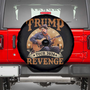 Funny Trump Revenge Tour 2024 Spare Tire Cover Cowboy Trump Western Country Music Guitar Political Election TS11 Black Print Your Wear