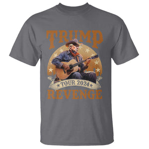 Funny Trump Revenge Tour 2024 T Shirt Cowboy Trump Western Country Music Guitar Political Election TS11 Charcoal Print Your Wear