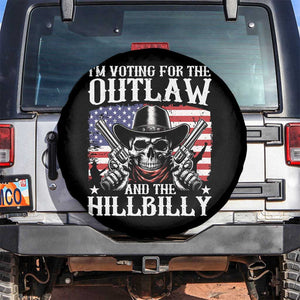 Trump Vance 2024 Spare Tire Cover I'm Voting For The Outlaw And The Hillbilly Western Cowboy Gun US Flag TS11 No hole Black Print Your Wear