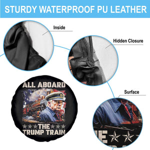 Trump Supporter 2024 Spare Tire Cover All Aboard The Trump Train USA American Flag TS11 Print Your Wear