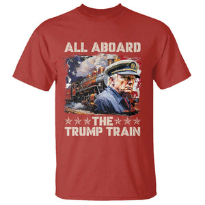 Trump Supporter 2024 T Shirt All Aboard The Trump Train USA American Flag TS11 Red Print Your Wear
