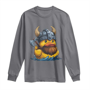 Rubber Duck Viking Warrior Norse Mythology Long Sleeve Shirt TS11 Charcoal Print Your Wear