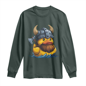 Rubber Duck Viking Warrior Norse Mythology Long Sleeve Shirt TS11 Dark Forest Green Print Your Wear