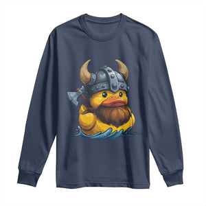Rubber Duck Viking Warrior Norse Mythology Long Sleeve Shirt TS11 Navy Print Your Wear