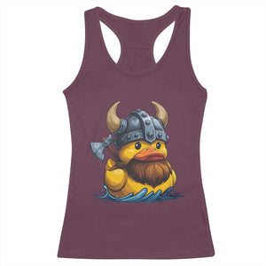 Rubber Duck Viking Warrior Norse Mythology Racerback Tank Top TS11 Maroon Print Your Wear
