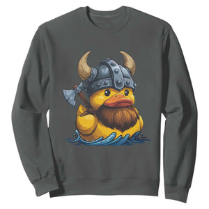 Rubber Duck Viking Warrior Norse Mythology Sweatshirt TS11 Dark Heather Print Your Wear
