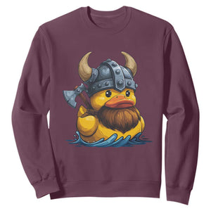 Rubber Duck Viking Warrior Norse Mythology Sweatshirt TS11 Maroon Print Your Wear