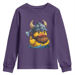 Rubber Duck Viking Warrior Norse Mythology Youth Sweatshirt TS11 Purple Print Your Wear