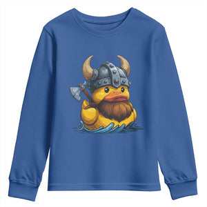 Rubber Duck Viking Warrior Norse Mythology Youth Sweatshirt TS11 Royal Blue Print Your Wear