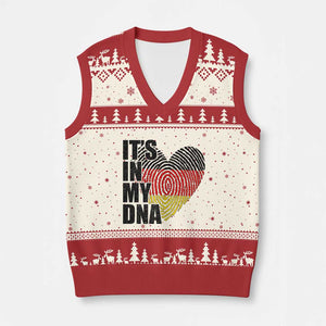 German Pride V-Neck Knit Sweater Vest It Is In My DNA Patriotic Germany Flag TS11 Beige Red Print Your Wear