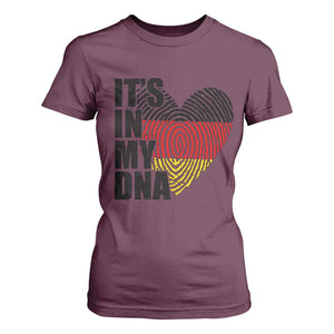 German Pride T Shirt For Women It Is In My DNA Patriotic Germany Flag TS11 Maroon Print Your Wear
