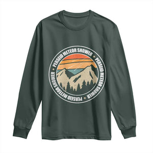 Perseid Meteor Shower Long Sleeve Shirt Shooting Stars Astronomy Vintage Retro Mountain TS11 Dark Forest Green Print Your Wear