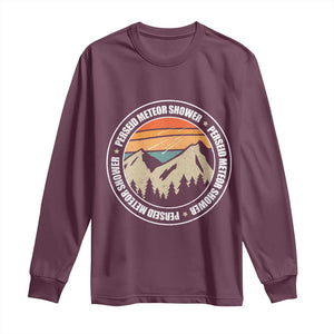 Perseid Meteor Shower Long Sleeve Shirt Shooting Stars Astronomy Vintage Retro Mountain TS11 Maroon Print Your Wear